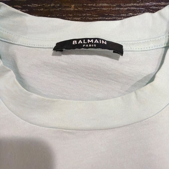 Balmain Light Mint green cropped t shirt - Picture 3 of 9